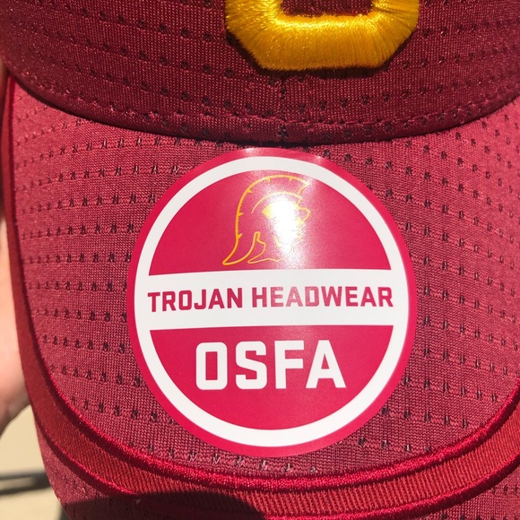 USC Trojans Training Flex Cap Adjustable Cardinal Red & Gold Baseball Hat NEW - Picture 4 of 6